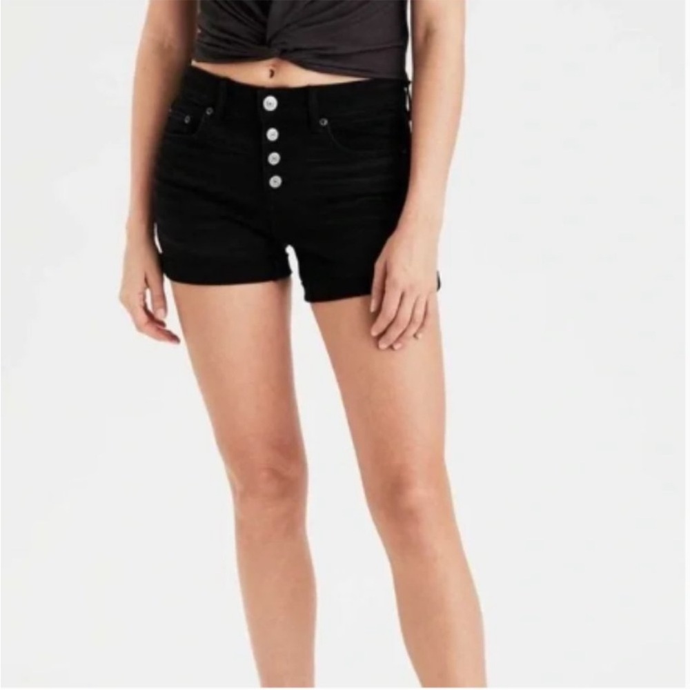 Women's American Eagle Black Button-Up Shorts